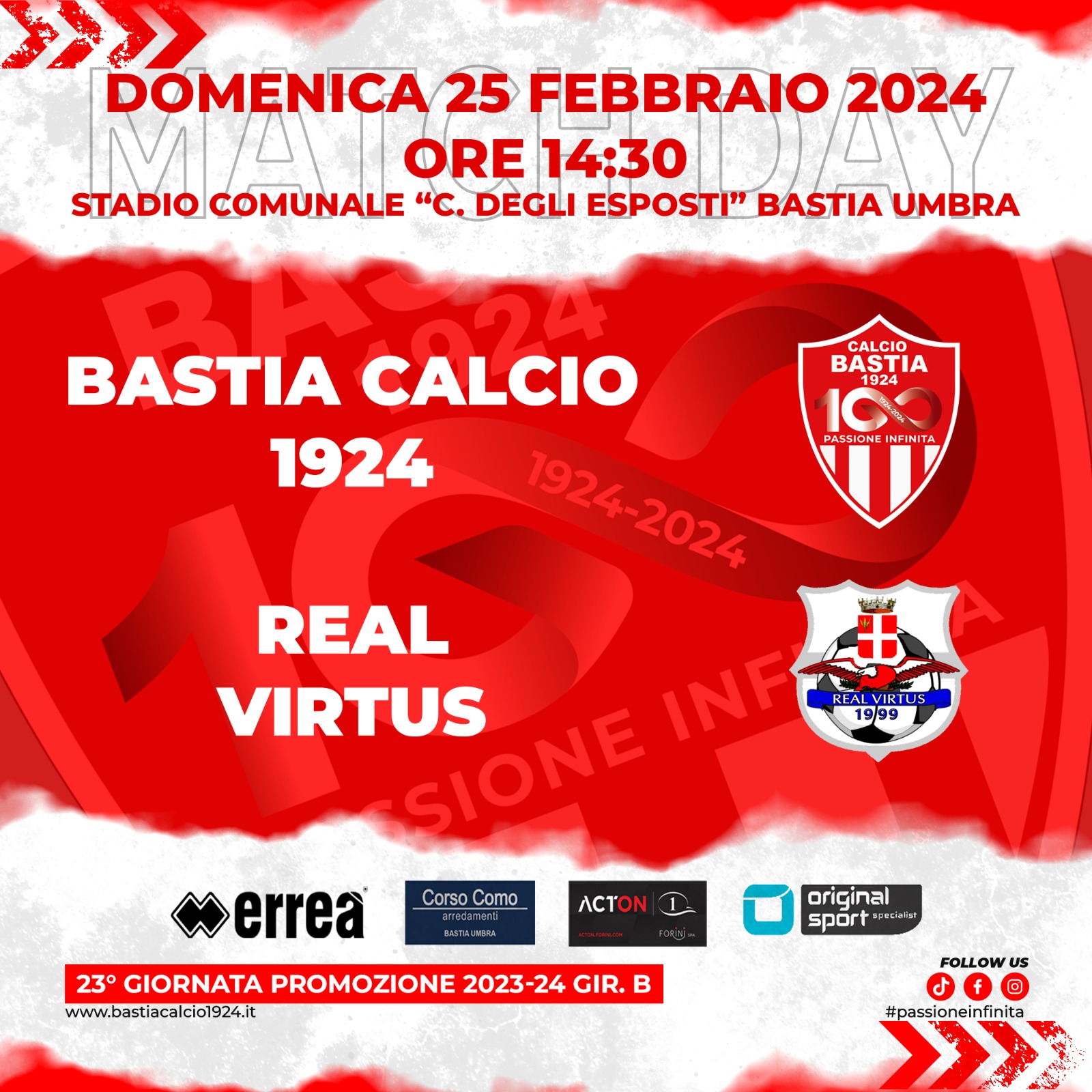 CALCIO Bastia 1924 vs Real Virtus Bettona