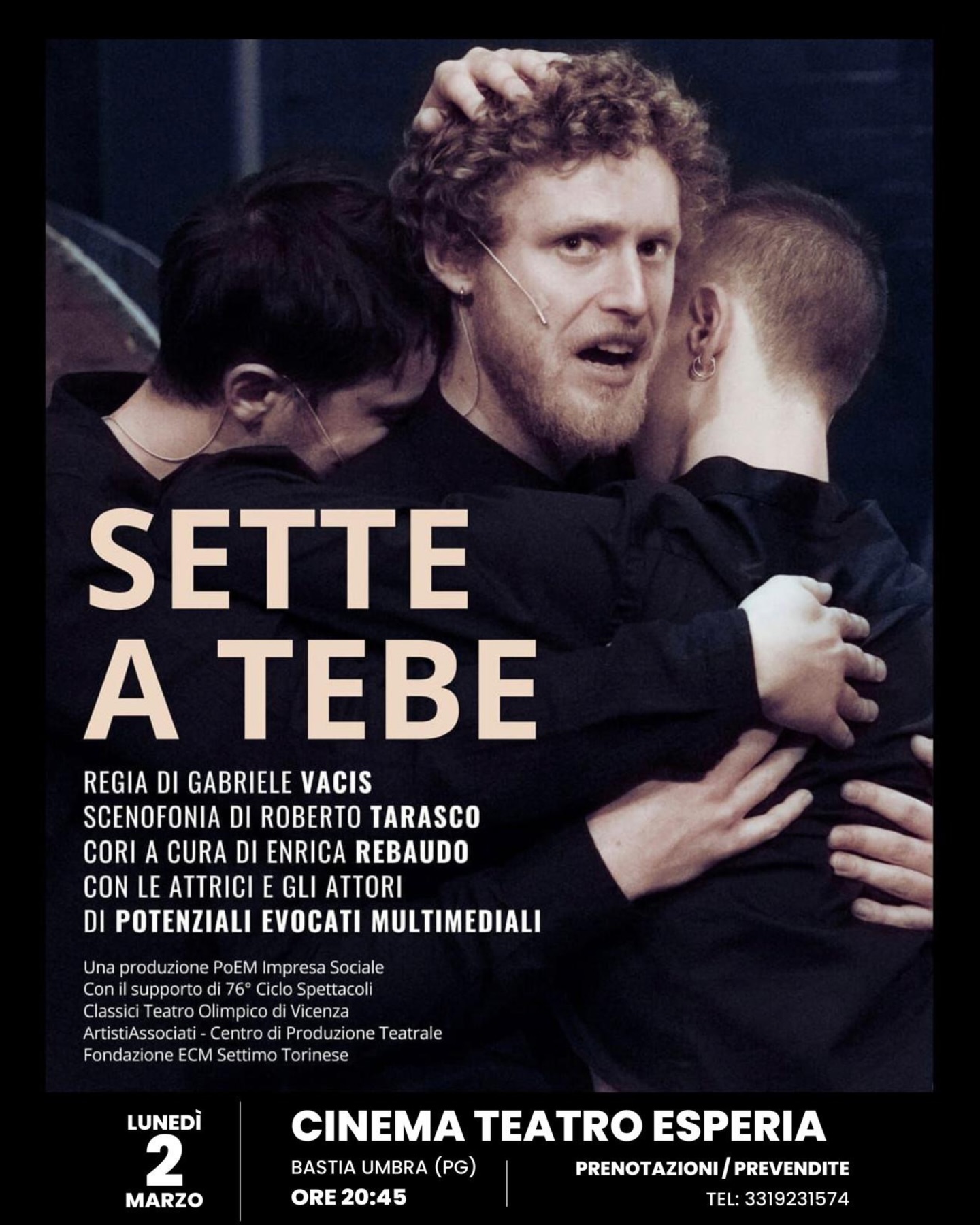 TEATRO:  “Sette a Tebe. Un terribile amore per la guerra”